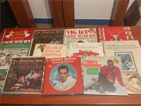 Christmas Album Lot - Johnny Mathis, Nat King Cole, Great Songs of Christmas