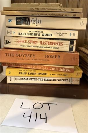 Mixed Vintage Book Lot- The Odyssey, Bartenders Guide & More