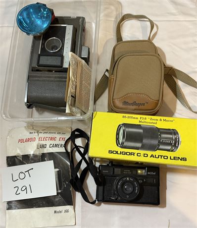 Vintage Camera Lot-Polaroid Electric Eye Land Camera & More