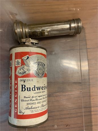 Vintage Budweiser Beer Can Lighter & Boy Scout Flashlight
