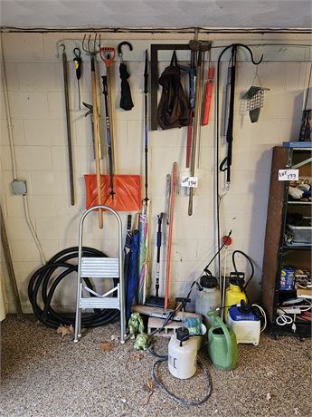 Yardtool Cleanout:Shovel/Stepladder/Umbrellas/Sprayers & More