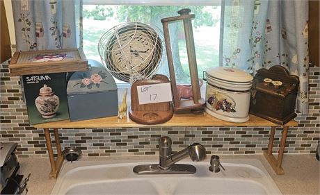 Mixed Kitchen- Towel Holder, Ginger Jar, Clock & More