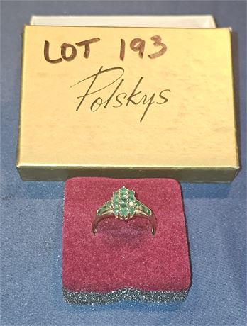 14k Emerald Cocktail Ring Sz 10 2.0 dwt