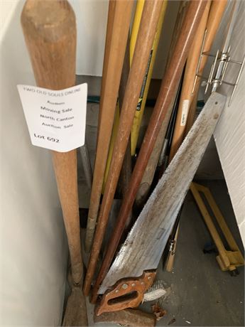 Vintage Handsaws & Mop Cleanout Lot