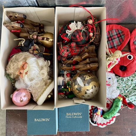 Mixed Lot of Vintage Christmas Ornaments - Baldwin, Toy Soldiers and More