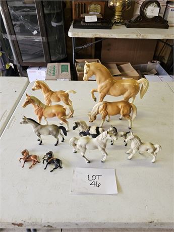 Vintage Mixed Horse Figurines- Japan, Sizes, Color & Style Vary