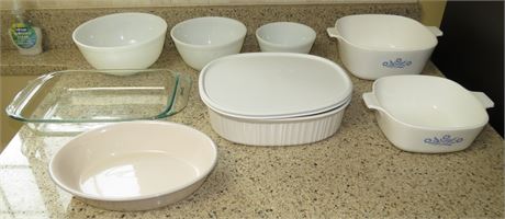 Pyrex, Corning Ware, Pfaltzgraff Dishes