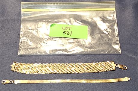 Sterling Goldtone Bracelets 7" & 8" Total : 0.71 ozt