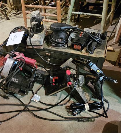 Mixed Power Tool Lot Craftsman, Skil, Stanley, Saw, Sanders & More