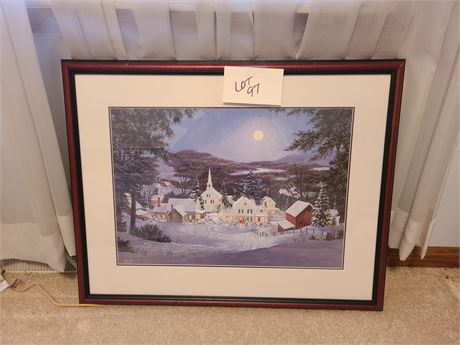 Signed Fred Swan 321/850 New England Winter Scene