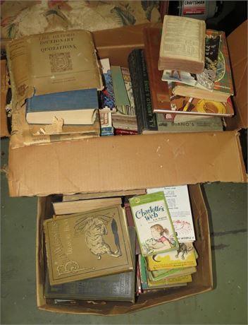 2 Boxes Of Old Books