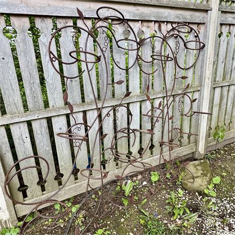 PAIR of LARGE Metal Scroll Plant Holders - Approx. 38" x 64"H