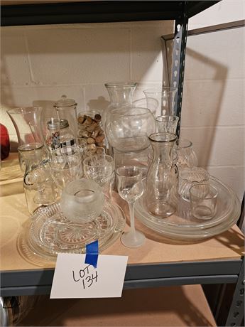 Mixed Glass Lot: Vases / Pie Plates / Coca Cola Glasses & More