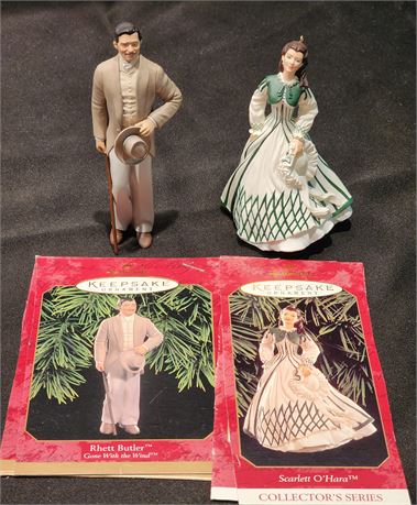 2- Gone with the Wind 1999 Hallmark Ornaments