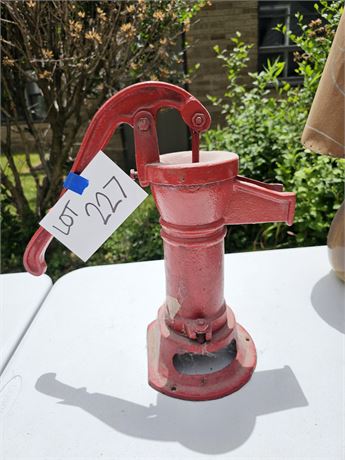 Antique Red Metal Water Pump