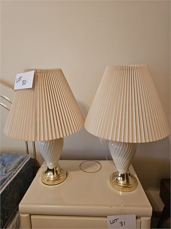 Matching Ceramic Swirl Pattern Table Lamps