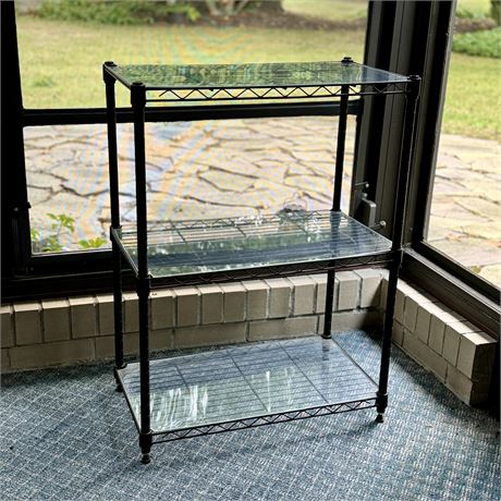 3-Tier Metal Wire Shelves w/ Removable Plastic Tops