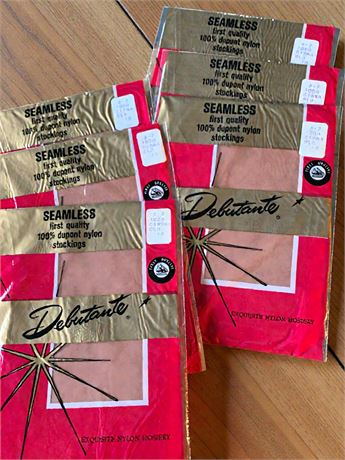 Debutante Seamless First Quality 100% Dupont Nylon Stockings Size 10