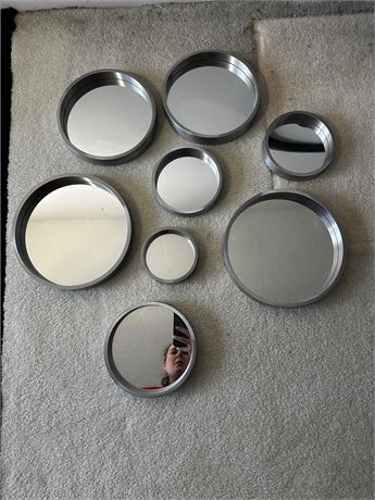 Round Metal Mirrors Wall Decor