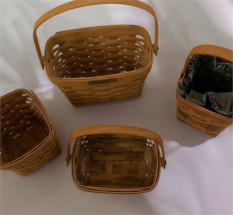 Wicker Basket Lot - 4 Longaberger, 1 American Traditions & 4 Unbranded