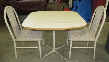 Small Drop Leaf Table, 2 Chairs