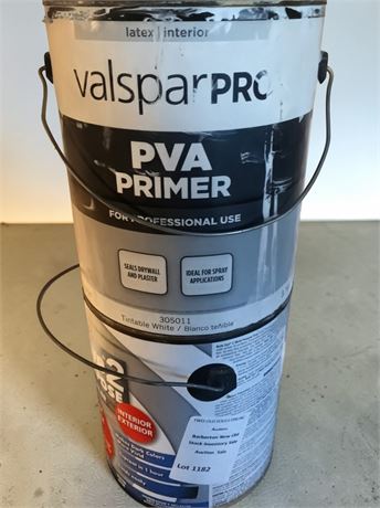 5 Gallon Pail Of Valspar PRO PVA Primer