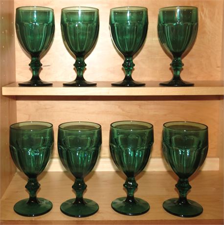 Vintage Green Goblets 8 Pc