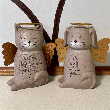 Cat & Dog Resin Remembrance Decorative Statues