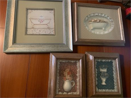 Bathroom/Powder Room Framed Wall Art Lot