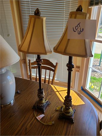 Matching Pair of Candlestick Lamps