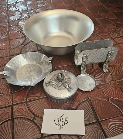 Mixed Forged Napkin Holder, Trinket Box, Bowl & Kensington Mixing Bowl