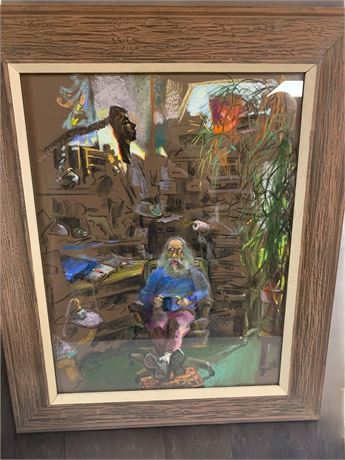 Signed Artwork "The Wizard's Office" By Pastel Artist Judy Carducci From 2007