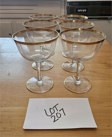 Lenox "Olympia" Gold Band Champagne Glasses Set Of 6