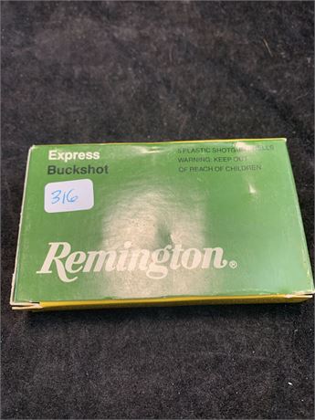 Remington Express Buckshot 12 Gauge 2 3/4  Box Of 5 Plastic Shotgun Shells