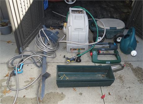 Sprinklers, Hoses, Garden Stool, Planter Boxes