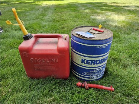 5 Gal Metal Kerosene Can & 5 Gal Gas Can