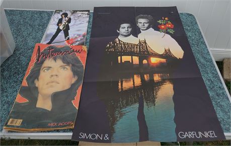 Mick Jagger, Jimmy Page Magazines, Simon & Garfunkel Poster