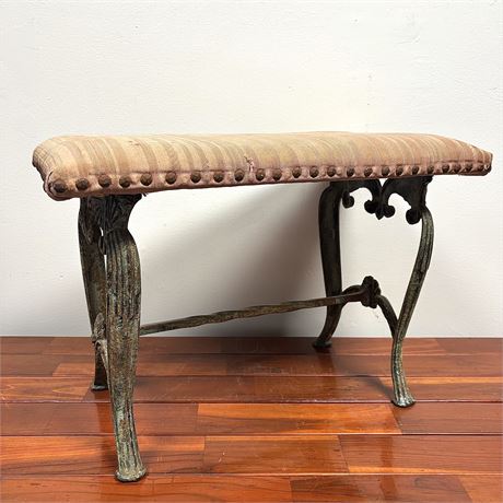 Antique Cast Iron Clawfoot Stool/Bench - 23 x 13 x 16"H