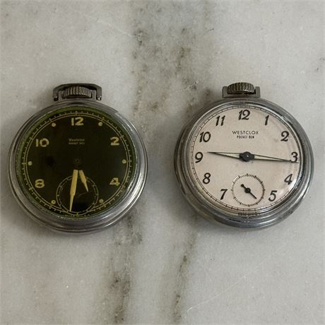 Two Vintage Westclox Pocket Ben Pocket Watches