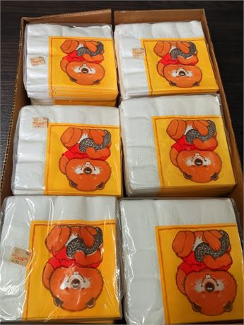 Vintage Critter Sitters Disposable Paper Party Napkin Lot