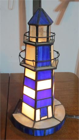 Stain Glass Lighted Lighthouse