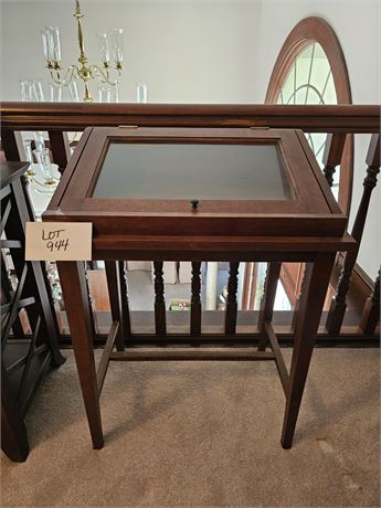 Antique Slant Front Wood Mercantile Display Showcase