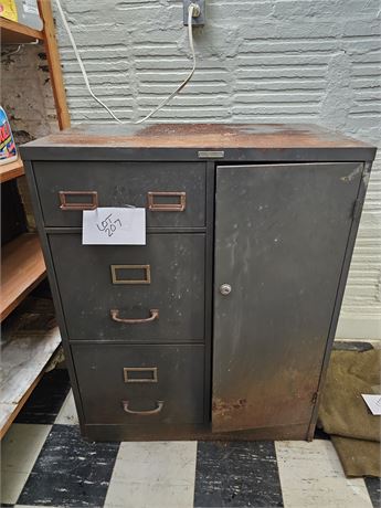 Metal File Cabinet with Safe