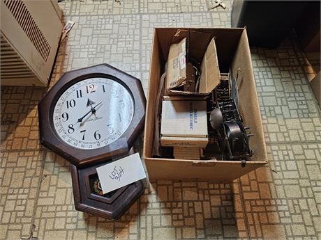 Mixed Clock Part Lot : Seth Thomas Wall Clock Body / Clock Parts & More