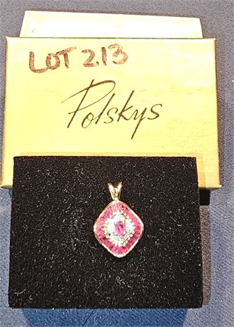 14k Ruby & Diamond Pendant 1.7 dwt