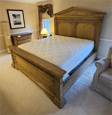 Washed Wood King Size Bed