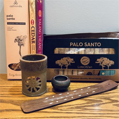 Stone Sun Diffuser and Mixed Incense Bundle