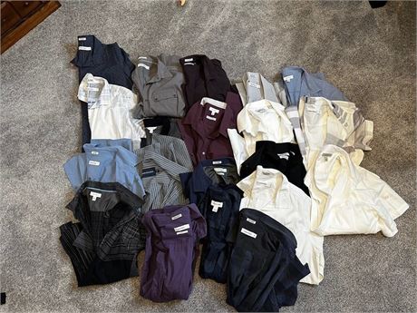 Mens Calvin Klein Buttoned Shirts (long and short sleeved) 18 total