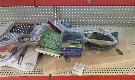 Misc Lot - Books, Wood Cutting Board, Dry Pro & More