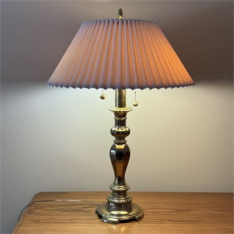 Vintage Stiffel Heavy Brass Dual Arm Table Lamp